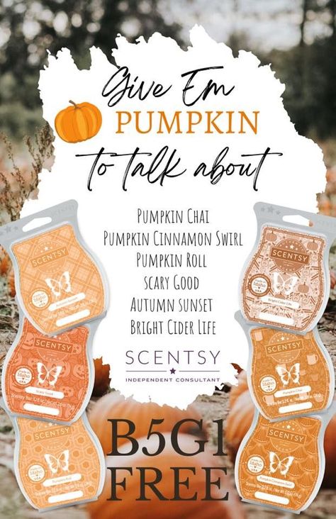 Scentsy Sample Ideas, Scentsy Host, Scentsy Oils, Scentsy Marketing, Scentsy Fall, Pumpkin Chai, Scentsy Buddy, Scentsy Party, Scentsy Wax Bars