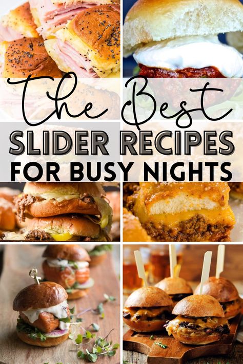 Though they are small, they pack a punch! This collection of 27 yummy slider recipes is the perfect answer to your busy weeknights dinner dilemma. Ham and Cheese Sliders, Cheeseburger Sliders, Pulled Pork Sliders...yes please! Summer | Party Foods | Sliders | Lunches and Dinners |  Slow Cooker | Quick Cheap Dinner Ideas | Dinner Ideas for Families | Weeknight Dinner Ideas Kids | Easy Dinner for Two | Easy Cheap Dinner Slider Dinner Ideas, Sliders Pulled Pork, Hot Sliders, Summer Party Foods, Sliders Cheeseburger, Dinner For Two Easy, Dinner Ideas Kids, Dinners Slow Cooker, Slider Ideas