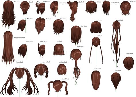 MMD- Back Set 2 -DL by MMDFakewings18 Anime Hairstyles In Real Life, Short Hair Back View, Anime Haircut, Anime Long Hair, Pelo Anime, Manga Hair, Hair Sketch, Hair Anime, Yumeko Jabami