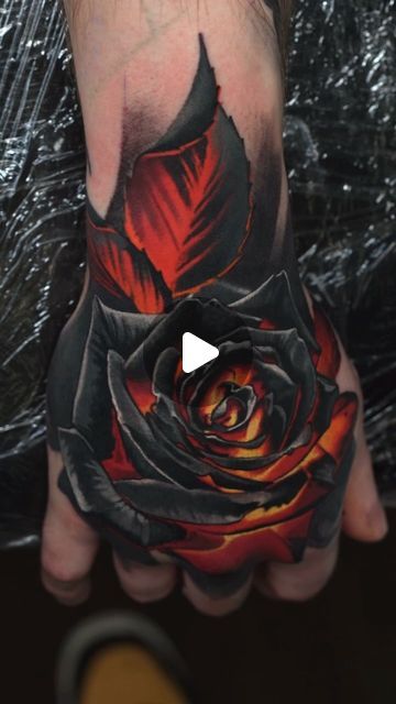 Ievgen Knysh on Instagram: "Burning rose tattoo. Los Angeles, @inkologyartgallery_la  Supported by @hustlebutterdeluxe  Will be at @inkcon  #tattooideas #tattoolifestyle #socalart #socalartist #socaltattoo #rosetattoo #handtattoo" Burning Roses Tattoo, Burning Flower Tattoo, Black And Red Rose Tattoo, Burning Rose Tattoo, Rose Tattoo Hand, Dark Roses Tattoo, Thistle Tattoo, Burning Flowers, Skull Rose Tattoos