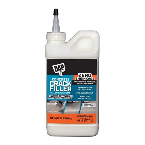 DAP 1.62-lb Mortar and Concrete Crack Repair in the Concrete & Mortar Repair department at Lowes.com Repair Cracked Concrete, Mortar Repair, Basement Repair, Concrete Repair Products, Driveway Sealer, Mounting Putty, Garage Remodel, Home Fix, Construction Adhesive