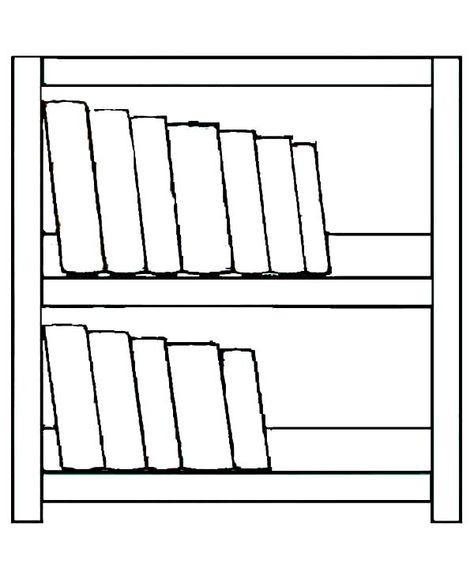 Bookshelf Drawing, Pages To Color, Easy Coloring, Simple Designs To Draw, Easy Coloring Pages, Book Shelves, Book Drawing, Drawing Templates, Electronics Design