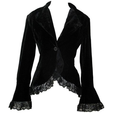 Skelapparel Women's Plus Size Gothic Victorian Corset Velvet Jacket ($79) ❤ liked on Polyvore featuring outerwear, jackets, tops, coats, goth jacket, plus size jackets, black jacket, victorian jacket and womens plus size jackets Goth Jacket, Corset Jacket, Victorian Jacket, Plus Size Gothic, Gothic Jackets, Victorian Corset, Plus Size Jackets, Black Velvet Jacket, Gothic Clothes