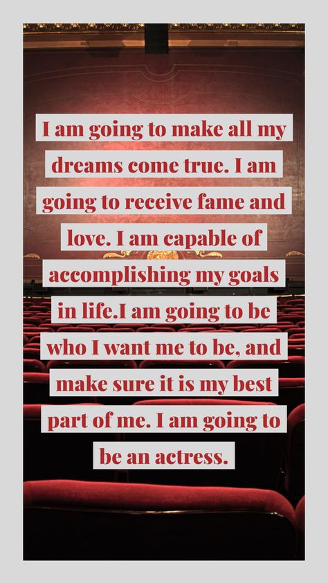 Famous Actor Affirmations, Acting Career Vision Board, Manifesting Acting Career, Audition Affirmations, Acting Manifestation Board, Manifest Acting Career, Acting Career Affirmations, Actress Manifest, Acting Career Aesthetic Vision Board