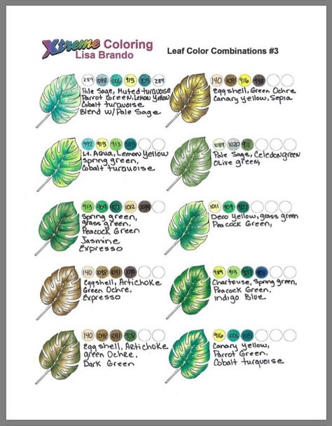 Colouring Leaves With Pencils, Prismacolor Leaf Color Combinations, Coloring Leaves, Colored Pencil Lessons, Colored Pencil Art Projects, Blending Colored Pencils, Colored Pencil Tutorial, Color Mixing Chart, Coloring Techniques