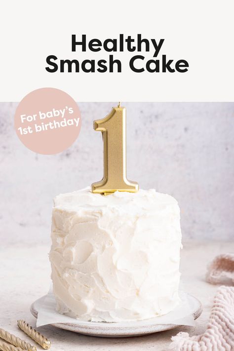 This healthy smash cake is perfect for baby’s first birthday. It’s made with almond flour, banana and has no added sugar. Healthy Smash Cake, Almond Flour Banana, Smash Cake Recipes, Eating Bird Food, Baby Cake Smash, Baby's First Birthday, First Birthday Cake, Sugar Cake, Healthy Cake