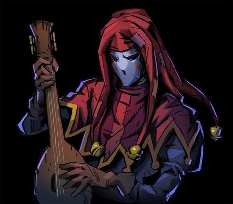 Darkest Dungeon Jester, Dnd Bard, Skyrim Art, Dark Evil, Dungeons And Dragons Memes, Darkest Dungeon, Characters Inspiration Drawing, Dark Art Illustrations, Fantasy Rpg