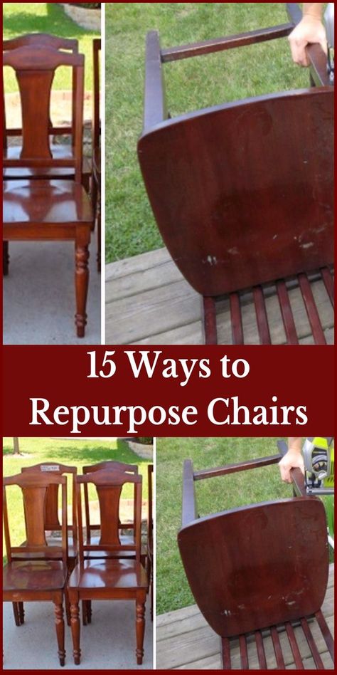 Repurpose Chairs, Repurposed Dining Table, Antique Kitchen Table, Old Wooden Chairs, Diy Pallet Bed, Antique Dining Chairs, Wood Folding Chair, Pinterest Diy Crafts, Storage Chair