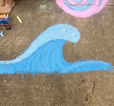 4/3/20 #chalkart  #waves #quarantine2020 #quarantineart #art #chalk Wave Chalk Art, Beachy Chalk Art, Beach Chalk Art, Summer Chalk Ideas, Summer Chalk Art, Chalk Doodles, Easy Chalk Drawings, Summer Chalkboard Art, Chalk Art Ideas