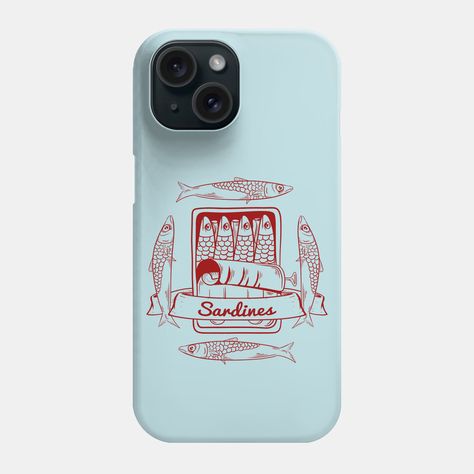 An illustration of a tin of sardines with fish swimming around it. A design for anyone who loves eating sardines, fish and for pescatarians. This design has the canned fish in red. -- Choose from our vast selection of phone cases to match with your cell phone to make the best phone case. Pick your favorite: Movies, TV Shows, Art, and so much more! Available for iPhon 15, iPhone 15 Plus, iPhone 14, iPhone 14 Pro, iPhone 13, iPhone 13 mini, iPhone 13 Pro, iPhone 13 Pro Max, iPhone 12, iPhone 12 mi Iphone 16 Pro Case, Tin Of Sardines, Fish Phone Case, Canned Fish, Pretty Phone Cases, Painting Inspo, Unique Phone Case, Fish Swimming, Junior Year