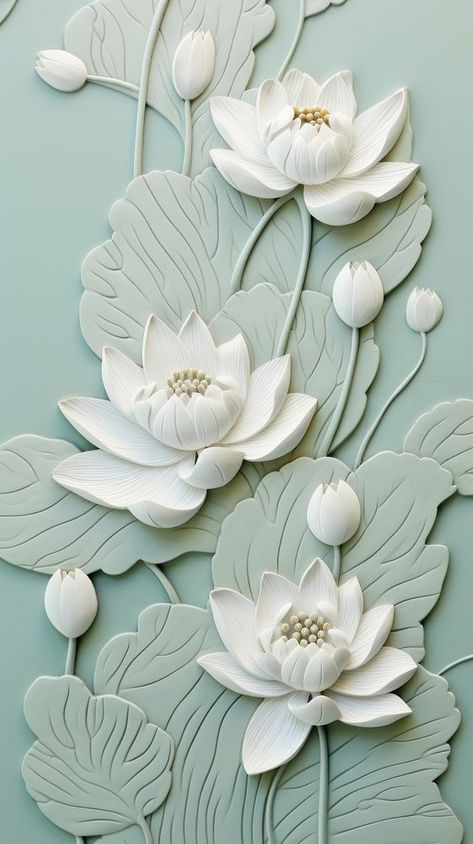 Lotus Flower Interior Design, Lotus 3d Art, Lotus Mural Wall Art, Lotus Sculpture Art, Clay Murals, 3d Wallpaper Texture, 3d Wall Texture, 3d Lotus Flower, Lotus Paintings