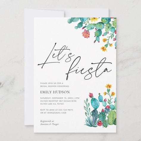 Let's Fiesta Mexican Bridal Shower Invitation Mexican Engagement Party, Couples Shower Themes, Fiesta Wedding Shower, Mexican Fiesta Bridal Shower, Mexican Bridal Showers, Couples Shower Invitation, Paper Coasters, Fiesta Bridal Shower, Fiesta Wedding