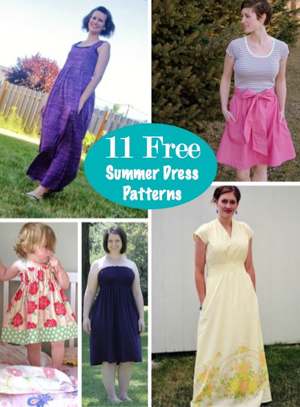 11 Free Summer Dress Patterns for Summer #sewing.  I want to make the one in the bottom right corner... Simple Sundress Pattern Free, Summer Dress Patterns Free, Summer Dress Sewing Patterns, Sundress Pattern, Dress Sewing Patterns Free, Simple Summer Dresses, Summer Dress Patterns, Dress Patterns Free, Summer Sewing