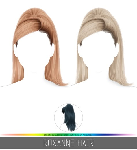 ROXANNE HAIR | Simpliciaty on Patreon Sims 4 Tsr, Sims 4 Black Hair, Mod Hair, Y2k Hair, Pelo Sims, Free Sims 4, The Sims 4 Packs, Sims 4 Cc Makeup, Sims 4 Body Mods