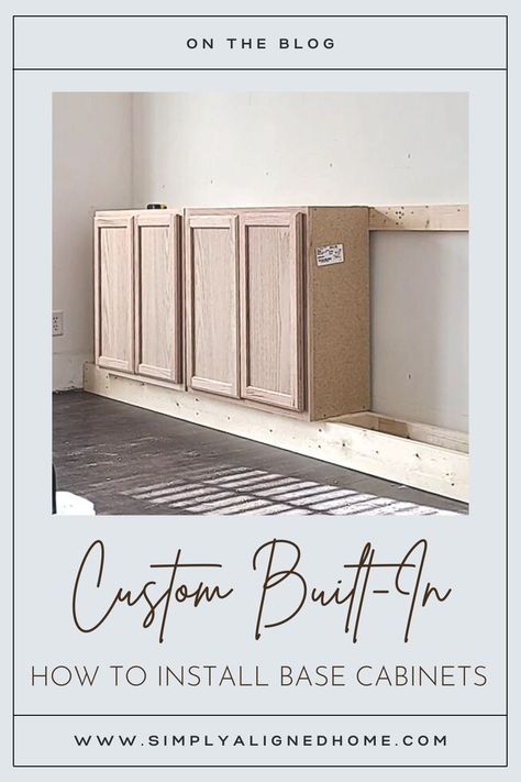 CUSTOM BUILT-IN: HOW TO INSTALL BASE CABINETS in 2022 | Living room built ins, Home, Room remodeling Ikea Desk Hack, Oak Dining Room, Built In Shelves Living Room, Living Room Built Ins, Casa Country, Small Farmhouse, Built In Cabinets, Built In Shelves, Room Remodeling