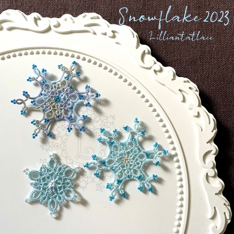 Tatted Snowflakes, Tatting Patterns Free, Needle Tatting Patterns, Shuttle Tatting Patterns, Thick Thread, Needle Tatting, Crochet Snowflakes, Tatting Lace, Tatting Patterns