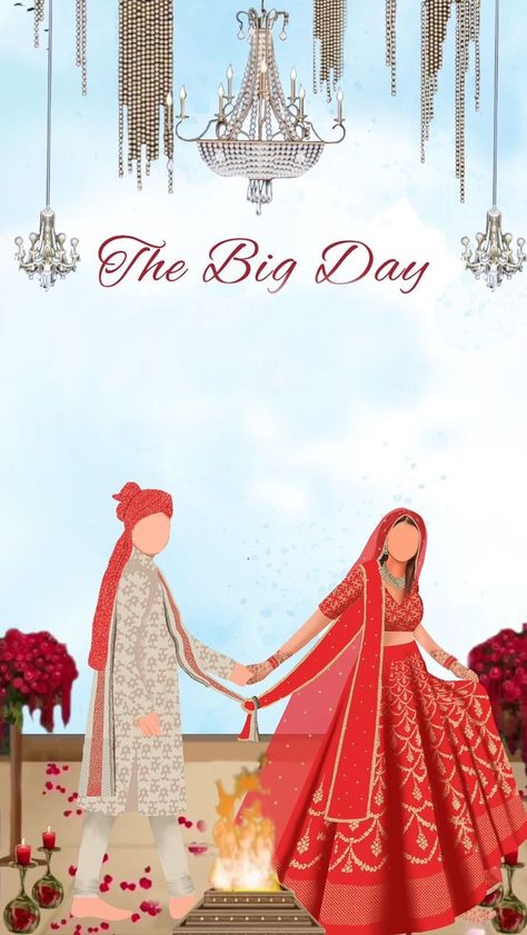 Faceless Illustration, Wedding Illustration Card, Couple Illustration Wedding, Bride And Groom Cartoon, Wedding Couple Cartoon, Indian Invitation Cards, Digital Wedding Invitations Design, Closet Transformation, Digital Wedding Invitations Templates