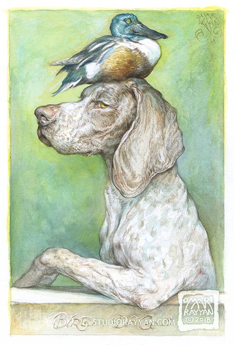 Omar Rayyan, Mouse Illustration, Bird Dog, Paper Image, Artist Sketchbook, Bird Dogs, Turkish Art, Fantasy Paintings, Fairytale Art