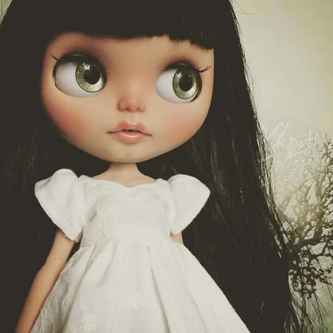 Custom Blythe, Blythe Doll, New Video, Blythe Dolls, Black Hair, Dolls, Music, Green, Hair