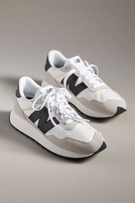 New Balance Shoes White And Black, Womens Black Tennis Shoes, Cute New Balance Shoes Women, Men New Balance Shoes, New Balance Shoes 237, School Run Outfit Mum, Black New Balance Outfit, New Balance 237 Women, New Balance Sneakers Outfit