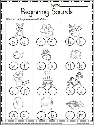 Free Beginning Sounds Worksheets. Look at each each picture and color the beginning sound. Kindergarten and preschool students can independently complete this worksheet once they have mastered alphabet letter sounds, and it’s a great beginning reading skill. Although the images are great for Easter, spring, and April, the worksheet can be used anytime of year. Picture Recognition Worksheets, Letter Sound Recognition Worksheets, Beginning Writing Activities Preschool, Fun Worksheets For Kindergarten, Sound Worksheets For Kindergarten, Letter Sound Worksheets, Beginning Sounds Kindergarten, Initial Sounds Worksheets, Sounds Worksheet