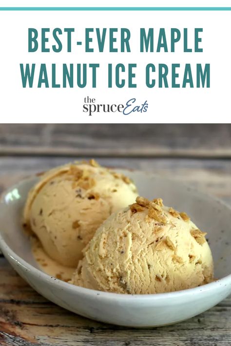 Homemade Maple Ice Cream, Maple Creemee Recipe, Interesting Ice Cream Flavors, Maple Nut Ice Cream Recipe, Maple Walnut Ice Cream Recipe, Walnut Ice Cream Recipe, Maple Ice Cream Recipe, Maple Syrup Ice Cream, Thanksgiving Ice Cream