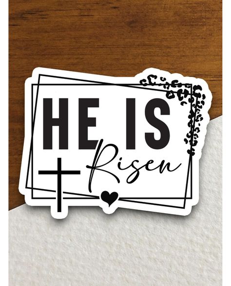 Experience awesomeness! Introducing Cross and heart with He Is Risen sticker, Easter sticker, Religious Sticker, Faith Sticker, Worship Sticker, heart sticker, cross sticker, available now at an amazing price of $2.75 #HeartSticker #EasterSticker #ChristianDecal #FaithSticker #RisenSticker #ScriptureSticker #CrossSticker #WorshipSticker #JesusChrist #ChristianSticker Style Categories, Cross Sticker, Package Sticker, Sticker Heart, Faith Stickers, Easter Stickers, Phone Water, Special Friends, Journal Sticker