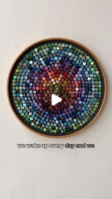 12K views · 1.6K likes | The Original Moving Mosaics from Cans on Instagram: "A little morning musings about what and why we do what we do. I’m working on adding the frame and back to a 15” diameter Aluminum Can Moving Mosaic, Radial Rainbow of Serenity, which will be in our Secret Shop when we open. You can join our list on our website to be notified. We hope you open in the next week or so!  #HowDidIGetHere #DignityAndRespect #EarthSteward #EcoFriend #TheLifeIWant" Aluminum Can Mosaic Art, Rainbow Mosaic, Aluminum Can Crafts, Aluminum Can, Recycled Projects, Recycled Crafts, Mosaic Art, Bead Art, Art Classes