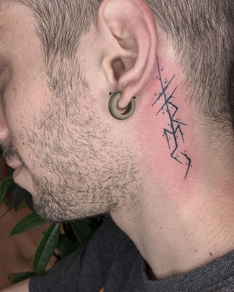 #Tattoos,Rune Symbol Tattoo Rune Tattoo Ideas, Rune Tattoos, Simple Black Tattoos, Viking Compass Tattoo, Viking Rune Tattoo, Negative Space Tattoo, Ouroboros Tattoo, Tattoo Behind Ear, Side Neck Tattoo