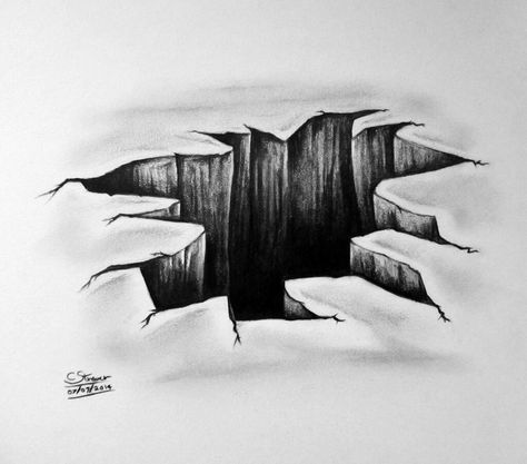 Hole In The Ground Drawing, Piercing Room, 3d Illusion Drawing, Pencil Drawings Tumblr, 3d Drawing Tutorial, Hole Drawing, Hatch Drawing, Drawing Of A Cat, 3d Pencil Drawings