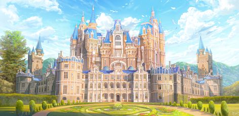 Anime Houses, Castle House Design, 30 Day Art Challenge, Anime Places, Episode Backgrounds, Dark Anime Guys, Castle House, Fantasy Castle, Beautiful Castles