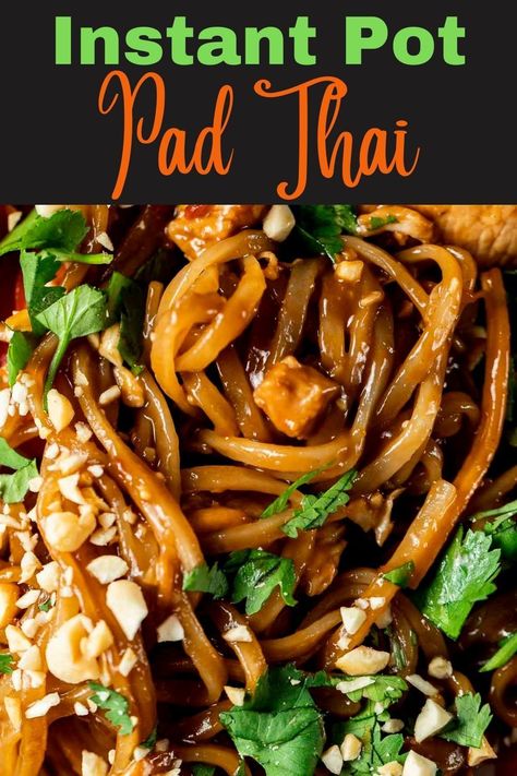 This quick and easy Instant Pot Pad Thai will be your new go-to recipe when you’re craving this takeout favorite! It’s a one pot meal with a homemade pad Thai sauce that’s sweet, tangy and savory! Homemade Pad Thai Sauce, Instant Pot Pad Thai, Homemade Pad Thai, Thai Recipes Noodles, Vegetarian Thai, Chicken Pad Thai, Pressure Cooking Recipes, Pad Thai Sauce, Thai Sauce