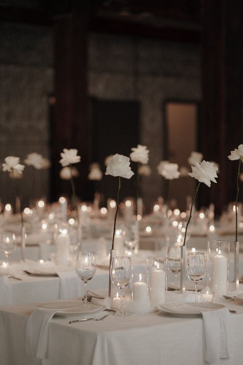 February Wedding Aesthetic, Chic Minimal Wedding, Roses And Candles Wedding, Black Candles Wedding, Black Candle Wedding, Black Tablecloth Wedding, Dumbo Loft, Roses And Candles, Welsh Wedding