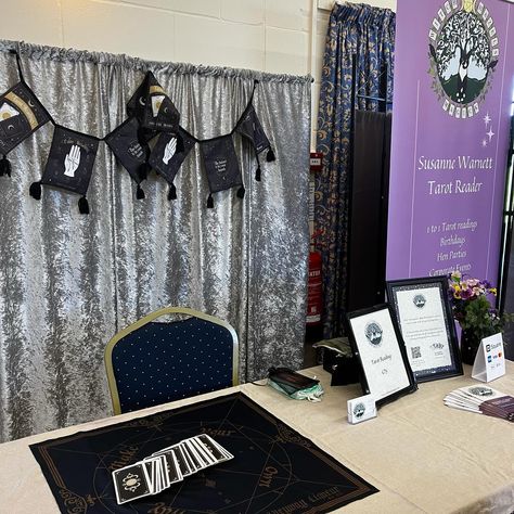 Sooo… I started to draft a social media post a little before 10am to say I’m all set up at Sedgeford village hall for the witches fayre, and before I could finish typing someone sat down for a tarot reading, and I had a constant flow of the most amazing people sit down before me right up until closing time! Phew, that was fun! Thank you so much to everyone who came along; it was an honour to read your cards. #professionaltarotreader #tarotreading #witchesfayre #tiredwitch Reading Table, The Witches, Table Set Up, Table Display, Tarot Readers, Amazing People, Booth Design, Tarot Reading, Media Post