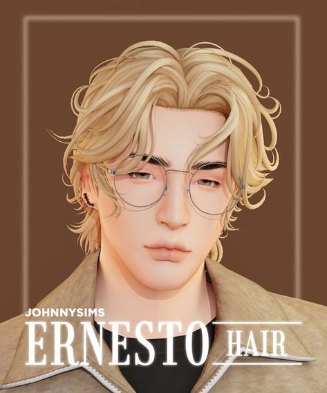 Ernesto Hair | Patreon Guy Hair Cc Sims 4, Sims 4 Shoulder Length Hair, S4cc Male, S4cc Mods, Hair Sims 4 Cc, Sims 4 Hair Male, Sims Inspiration, Sims 4 Family, Pelo Sims