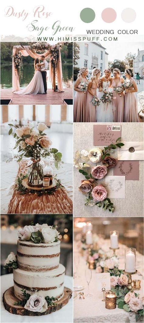 dusty rose and sage green wedding color ideas #wedding #weddings #weddingcolors #weddingideas #pinkweddings #greenweddings #hmp Sage Green Wedding Colors, Neutral Wedding Colors, Garden Ceremony, Rustic Elegant Wedding, Green Wedding Colors, Dusty Rose Wedding, Wedding Color Inspiration, Sage Green Wedding, Summer Wedding Colors