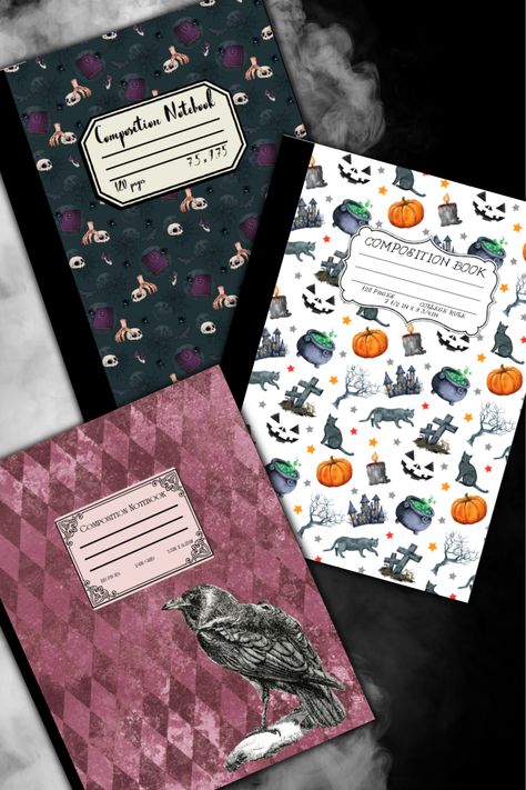 Cute Composition Notebooks, Witch Diary, Raven Witch, Halloween Notebook, Composition Notebooks, Witches Halloween, Cute Notebooks, Composition Book, Manifestation Journal