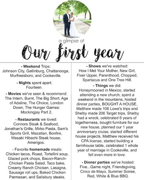 Our first year - marriage anniversary Mexico Honeymoon, How Met Your Mother, Homemade Wedding Gifts, The Big Short, Relationship Development, Homemade Anniversary Gifts, First Year Of Marriage, Marriage Anniversary, 1 Year Anniversary