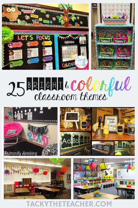 25 Bright and Colorful Classroom Themes — Tacky the Teacher Bright Classroom Themes Elementary, Classroom Theme With Red, Classroom Themes Bright Colors, Classroom Ceiling Ideas, Primary Color Classroom Decor, Colorful Classroom Decor Ideas, Classroom Decor Primary Colors, Classroom Themes Elementary 2023, 1st Grade Themes Classroom