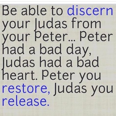 weed out the Judas types 💯 #rp @donjuannc Gift Of Discernment, Tami Roman, Spiritual Love, Bible Notes, Deep Meaning, Having A Bad Day, Jesus Loves Me, Bad Day, Dating Tips