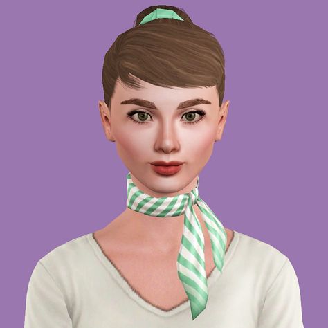 Mod The Sims - "Audrey" Neck Scarf Audrey Hepburn Outfit, Female Sims, Bump Hairstyles, Sims 3 Cc Finds, Sims 3 Mods, Sims 4 Anime, Gogo Boots, Sims 4 Cc, Neck Scarf