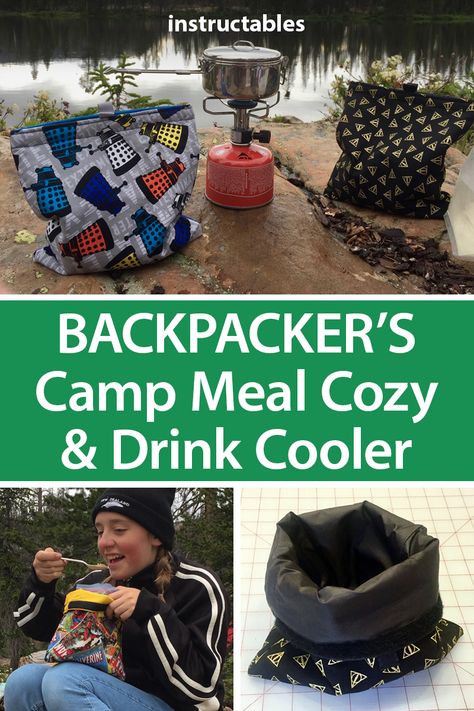 Camping Sewing Projects Diy, Sewing For Camping, Camping Sewing Projects, Sewing Camping Projects, Hiking Sewing Projects, Sewing Projects For Camper, Mens Sewing Patterns Outdoor Gear, Backpack Camping Meals Hiking Food, Backpack Cooler