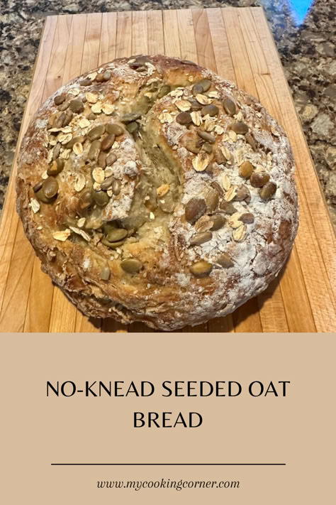 Indulge in the irresistible aroma of freshly baked bread with our Nutty No-Knead Seeded Oat Bread recipe. #bread #baked #recipe #tasty #foodlovers Oat Seed Bread, Seeded Oat Bread, Oat Bread Recipe, Baked Recipe, Oat Bread, Recipe Bread, Freshly Baked Bread, Seed Bread, Baked Bread