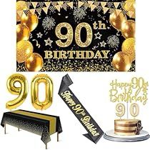 85th Birthday Decorations, Gold Table Cloth, 35 Birthday Decorations, 65 Birthday Decorations, 100 Birthday Decorations, 90th Birthday Banner, 35th Birthday Cakes, Black And Gold Table, Gold Theme Party