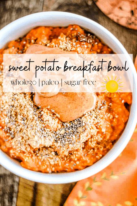 Fluffy Sweet Potato Breakfast Bowls, Sweet Potato Porridge Breakfast Recipes, Sweet Potato Protein Breakfast Bowl, Sweet Potato Quinoa Breakfast Bowl, Mashed Sweet Potato Breakfast Bowl, Sweet Potato Bowl Recipes Breakfast, Riced Sweet Potato Recipes, Whipped Sweet Potato Bowl, Traveling Meals