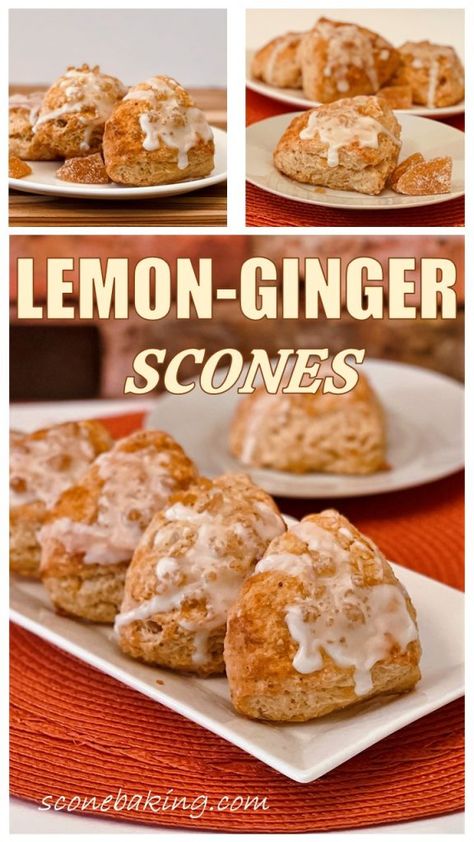 Lemon Ginger Scones Recipe, Scones Video, Ginger Scones Recipe, Ginger Scones, Crystalized Ginger, Crystallized Ginger, Scone Recipes, Scones Recipe Easy, Lemon Yogurt