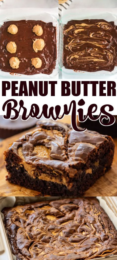 Brownie Mix Ins, Reese's Desserts, Loaded Brownies, Brownie Business, Peanut Butter Desserts Easy, Super Easy Dessert, Peanut Butter Brownies Recipe, Brownies Fudgy, Tartiflette Recipe