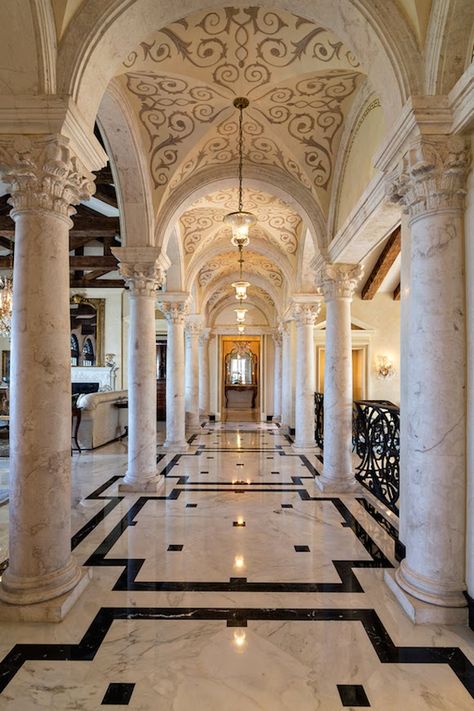 Dream Mansion, Design Hallway, Granite Flooring, Marble Flooring, Versace Home, Mansion Interior, Mansions Luxury, Room Transformation, Luxury House Designs