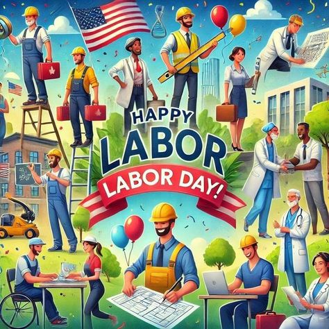 Workers Illustration, Fallen Heroes, Happy Labor Day, Labor Day, Labour, Retro Inspired, Halloween Shopping, American Flag, Labour Day