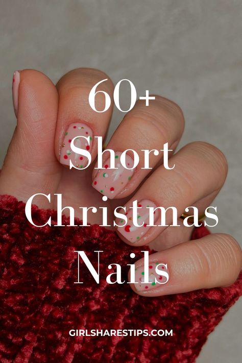 Get inspired by 60+ short Christmas nails that are easy to create at home! Choose from simple designs in red acrylic or classy green hues featuring French tips. Explore aesthetic ideas with blue and white themes, black and white contrasts, or dark winter vibes adorned with glitter. These fun nail arts—like baddie coffin styles or cute chrome looks—are perfect for any holiday party! Add a touch of elegance with clear accents, charming Christmas lights, and playful dots for a festive flair! Christmas Colors For Nails, Holidays Nails Winter, Simple Christmas Nail Designs Acrylic, December Nail Color Ideas, Nails Inspiration Winter Simple, Diy Christmas Nails Easy Step By Step, Short Xmas Nails Simple, Nails Holiday Christmas, Christmas Easy Nails